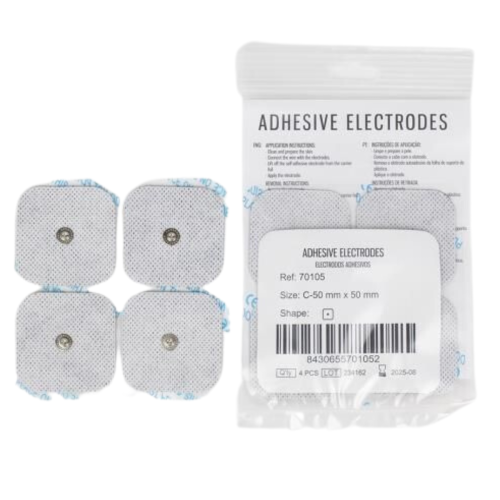 Electrodo adhesivo conexión Snap 5x5 cm. (4 uds)