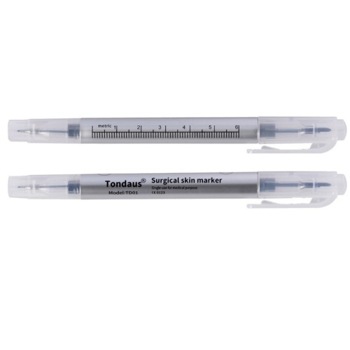 Marcador de piel quirúrgico de doble punta