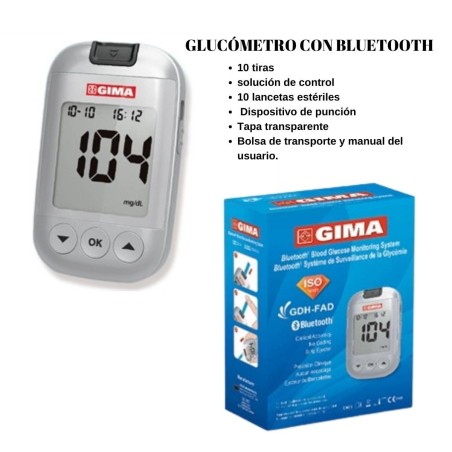 Kit Glucómetro mg/dL con Bluetooh