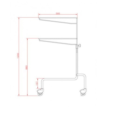 Mesa para Instrumental Mayo de Acero Inoxidable