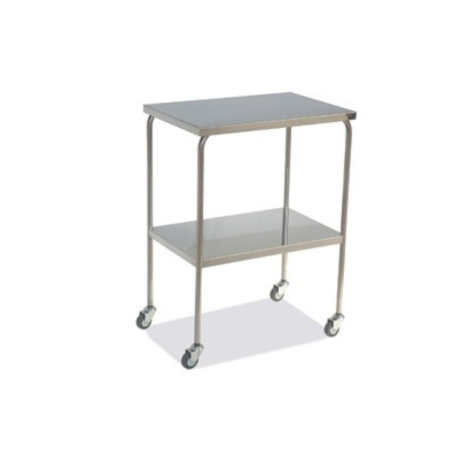 Mesa Auxiliar Inoxidable con 2 Entrepaños Lisos