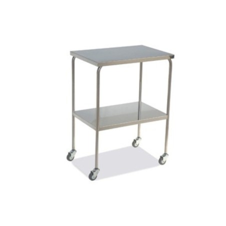 Mesa Auxiliar Inoxidable con 2 Entrepaños Lisos