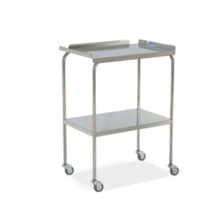 Mesa Auxiliar Inoxidable Inferior Liso Superior Con Reborde 3 Lados