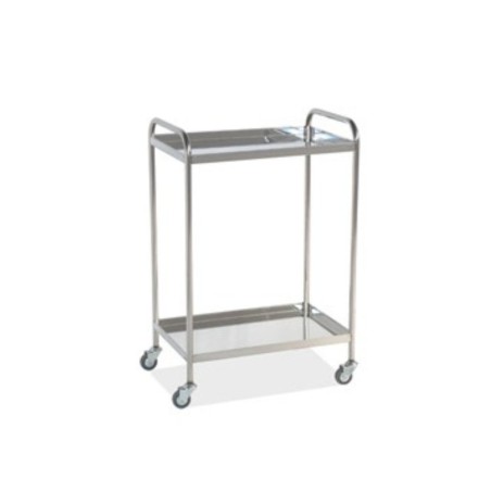 Mesa Auxiliar Inoxidable 2 con Reborde 2 Empujadores. Disponible en Sivemedical