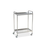 Mesa Auxiliar Inoxidable 2 con Reborde 2 Empujadores. Disponible en Sivemedical