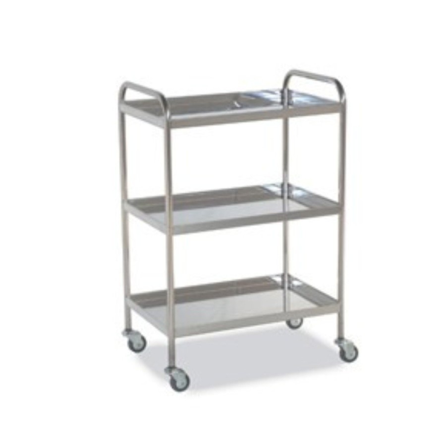 Mesa Auxiliar Inoxidable 3 con Reborde 2 Empujadores