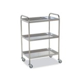 Mesa Auxiliar Inoxidable 3 con Reborde 2 Empujadores