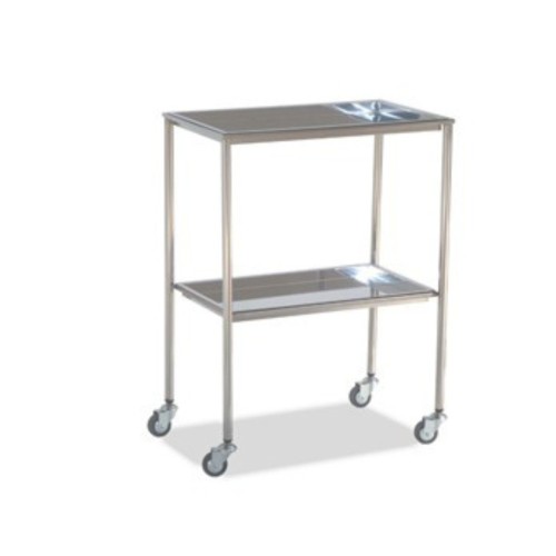 Mesa Auxiliar Inoxidable Superior e Inferior Bandejas Extraíbles