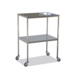 Mesa Auxiliar Inoxidable Superior Bandeja Extraíble Inferior Liso.