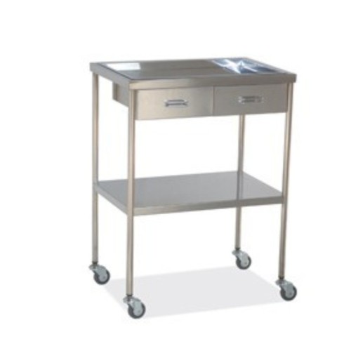 Mesa Auxiliar Inoxidable 2 Cajones Superior Bandeja Extraíble