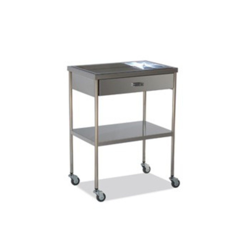 Mesa Auxiliar Inoxidable 1 Cajón Superior Bandeja Extraíble