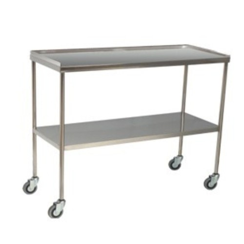 Mesa para Instrumental de acero Inoxidable con Rebordes