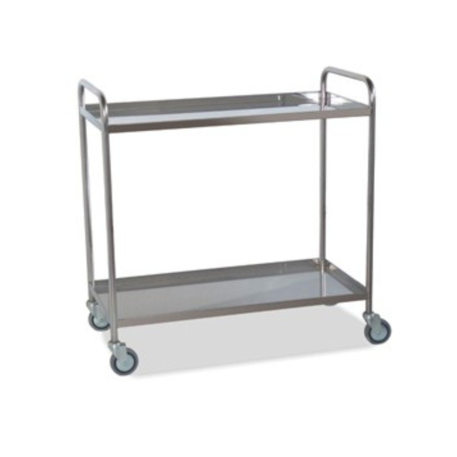 Carro Comidas 2 Estantes Con Reborde. Mobiliario clínico.