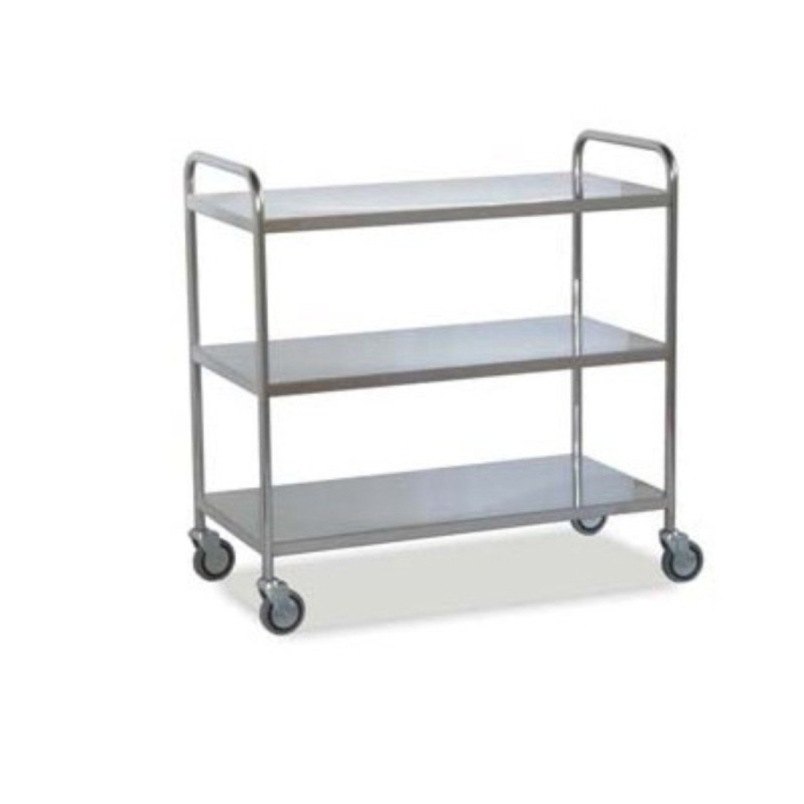 Carro Ropa Limpia 3 Estantes Lisos y Fijos