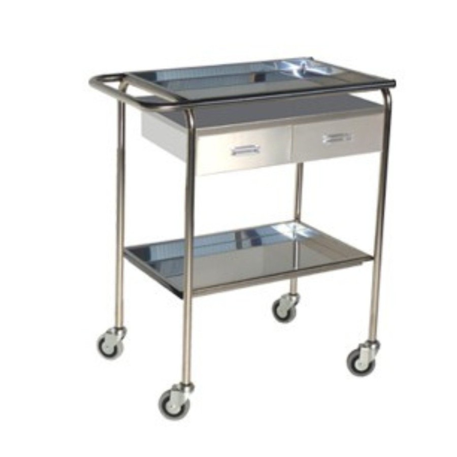 Carro Curas Inoxidable 2 Cajones Sin Cubo Restos y Sin Porta bombonas.