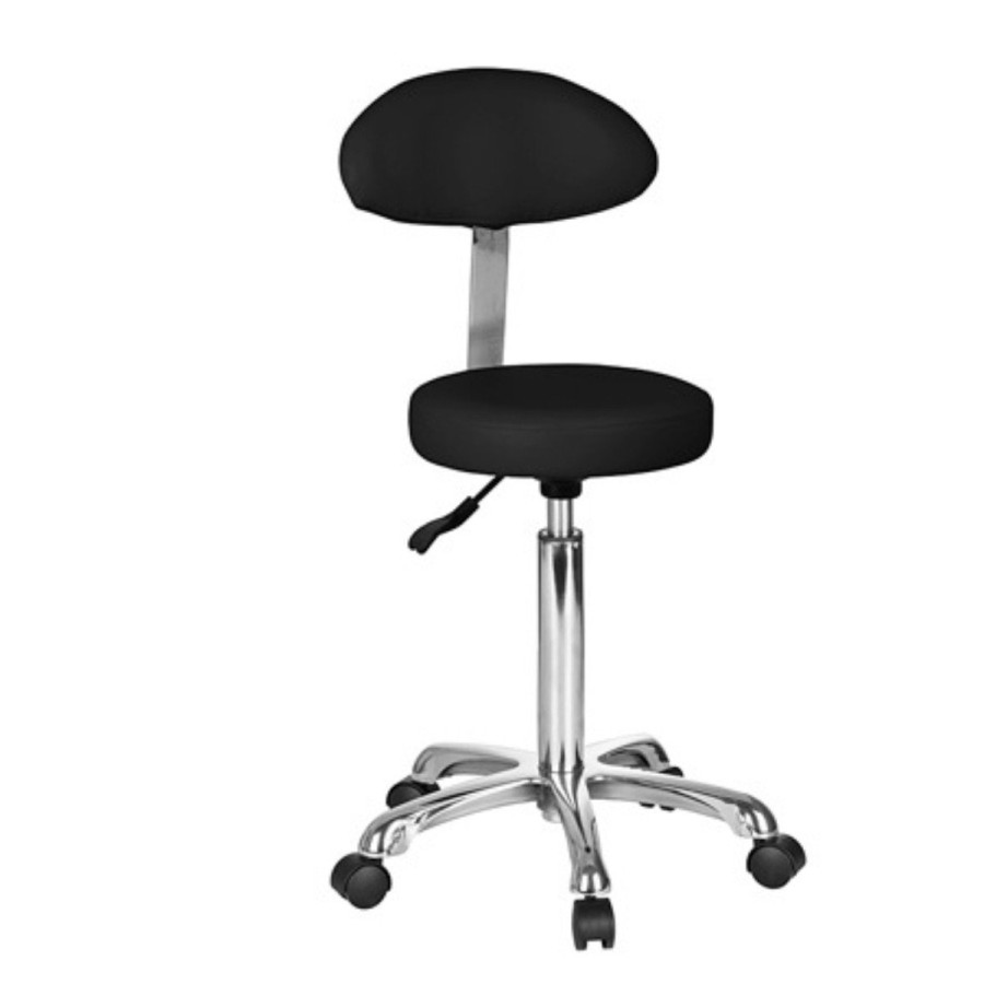 Taburete redondo c/ respaldo ovalado FAST. negro-