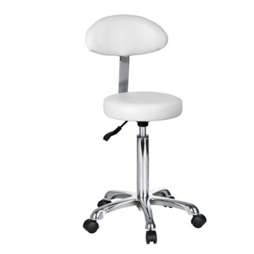 Taburete redondo c/ respaldo ovalado FAST. blanco