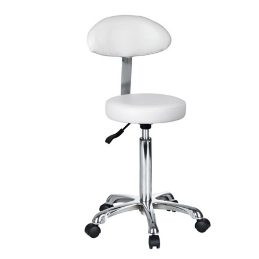 Taburete redondo c/ respaldo ovalado FAST. blanco