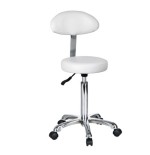 Taburete redondo c/ respaldo ovalado FAST. blanco