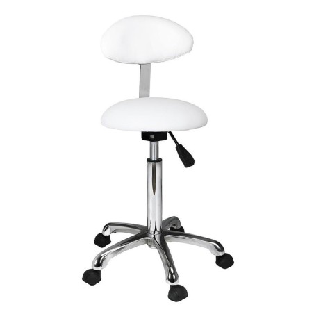 Practi+ Taburete semiesfera con respaldo ovalado blanco