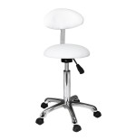 Practi+ Taburete semiesfera con respaldo ovalado blanco