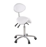 Taburete silla de montar blanco con respaldo ovalado DYNAMIC.