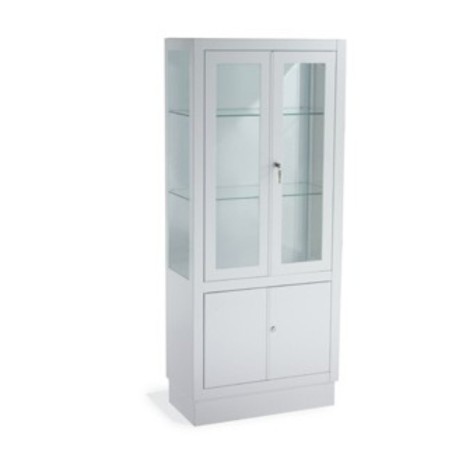 Vitrinas pie puerta blanca. disponible en Sivemedical.