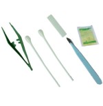 Set de extracción de suturas estéril con bisturí de mango.