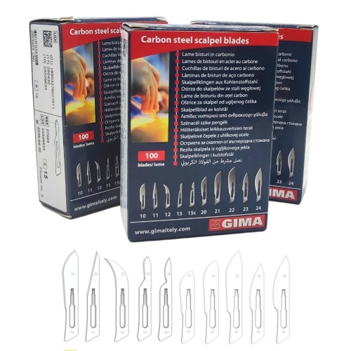 Hojas de Bisturíes estériles de acero al carbón