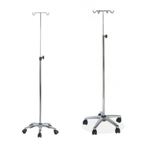 Porta sueros Cromado base aluminio.