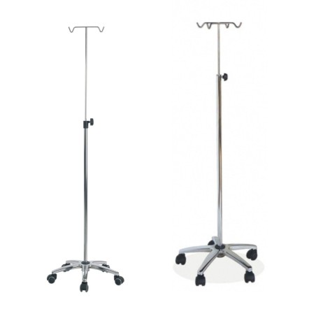 Porta sueros Cromado base aluminio.