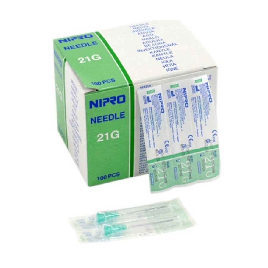 Aguja Nipro 21G 0.8mm x 40mm 1 1/2 C/100u