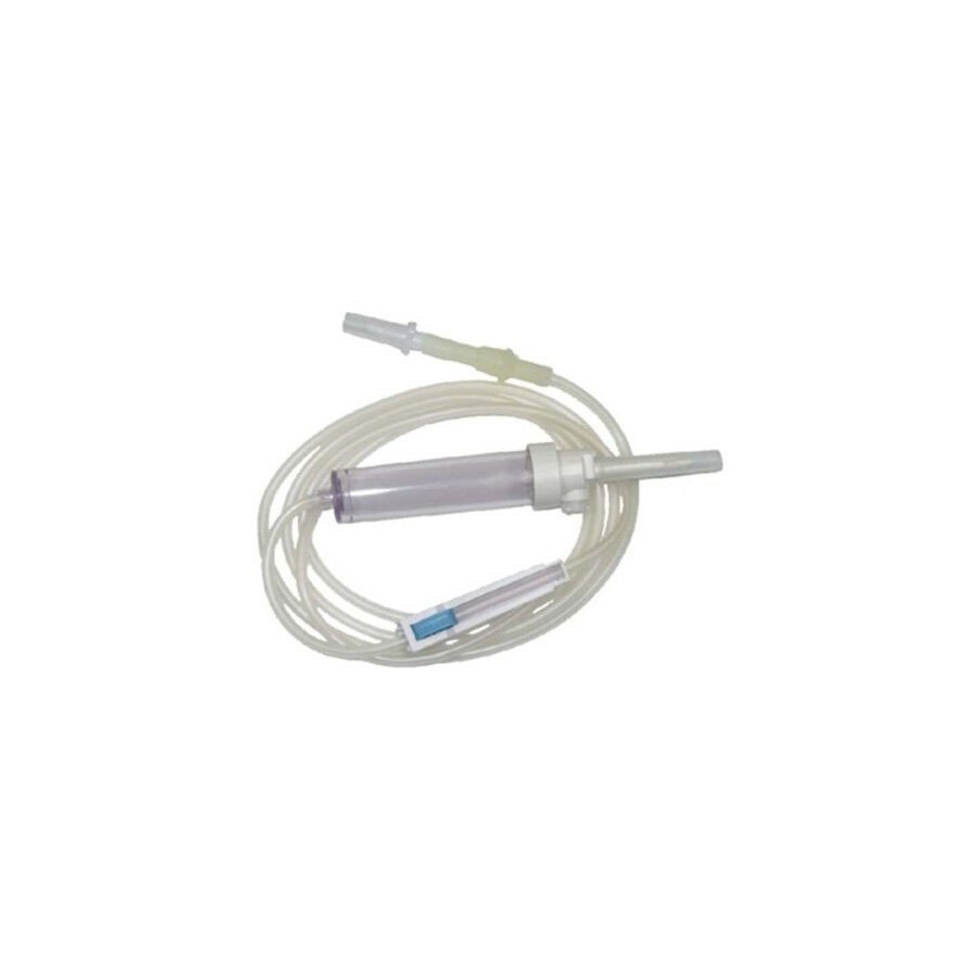 Equipo de infusión de suero I.V. por gravedad, toma de aire y filtro. 1 ud.