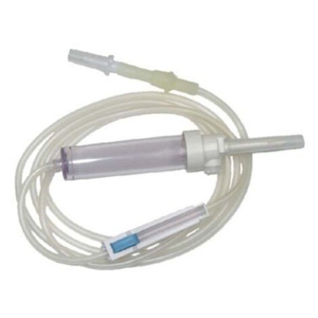 Equipo de infusión de suero I.V. por gravedad, toma de aire y filtro. 1 ud.