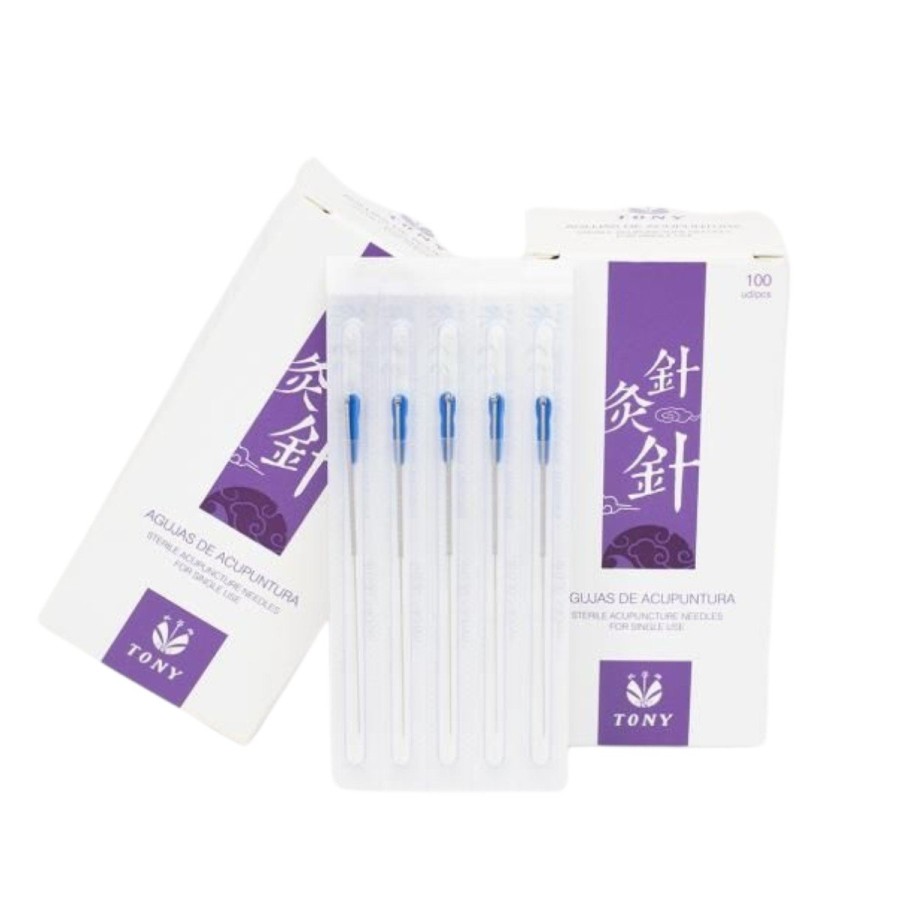 Aguja acupuntura TONY estéril con guía. 100 uds.
