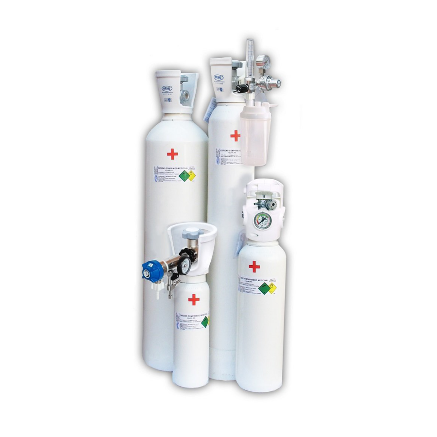 Botella de oxigeno medicinal - 2 litros.