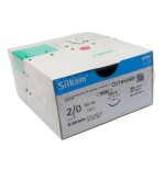 Sutura SILKAM BLACK 2/0 DS19 3/8 90cm DDP - 36ud