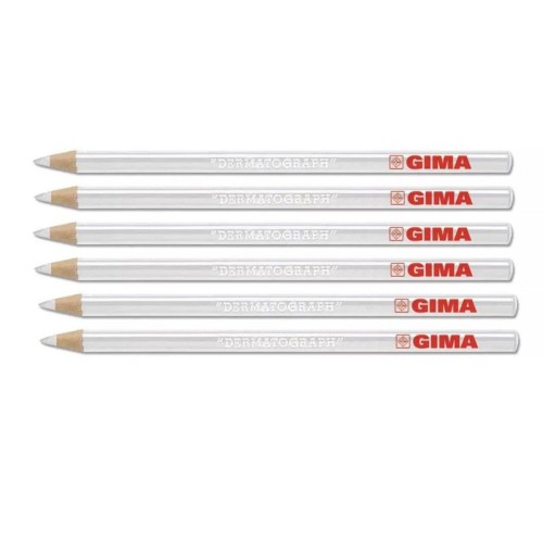 Lápiz dermográfico color blanco. Caja de 6uds.