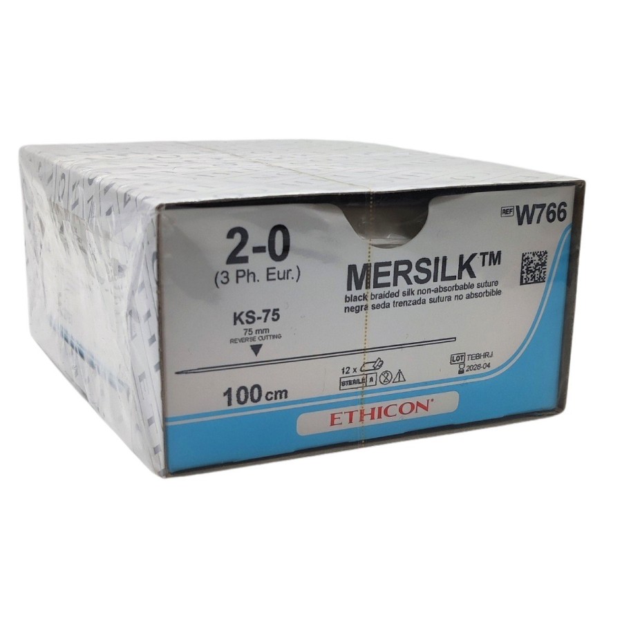 Sutura Ethicon MERSILK seda negra 2/0 100cm C/12