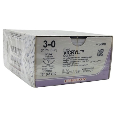 Sutura Ethicon VICRYL incolora 3/0 45cm C/36.