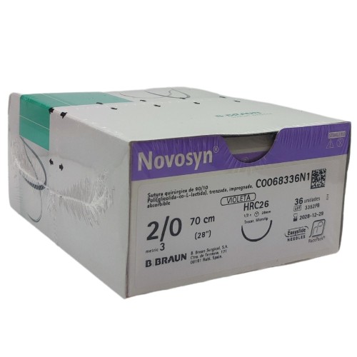 Sutura Novosyn Violet  2/0 HRC26 1/2 70cm  C/36u