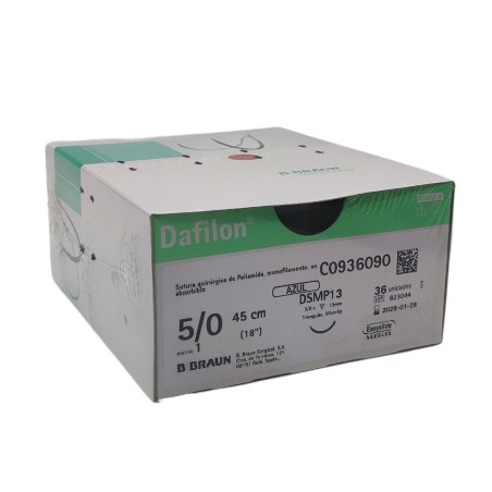 Sutura Dafilon blue 5/0 (1) 45CM DS19  DDP- 36 ud