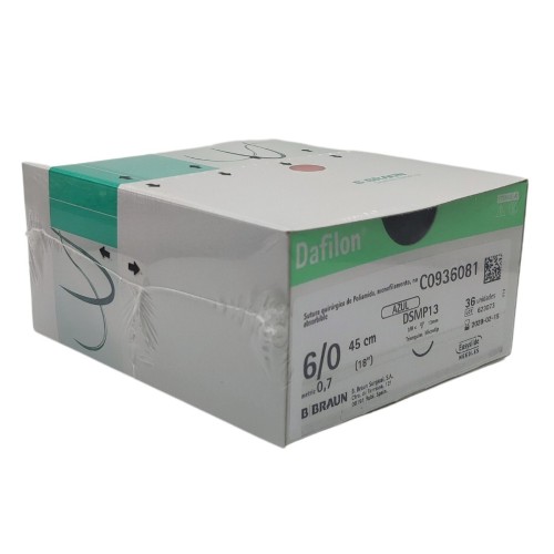 Sutura Dafilon Blue 6/0 DSMP13 3/8 45CM - C/36u