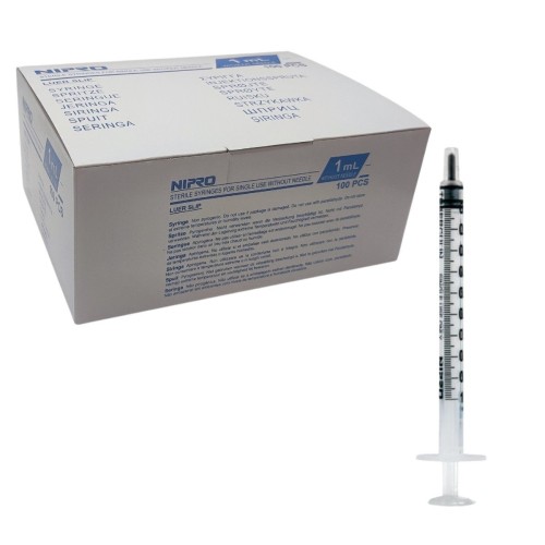 Jeringa NIPRO 1ml 3C Tuberculina S/aguja C/100u