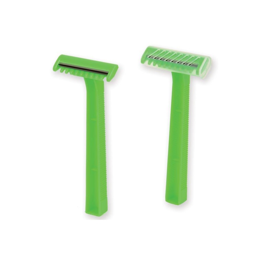 Rasuradora no estéril azul y verde, 1 hoja con peine 100 u.