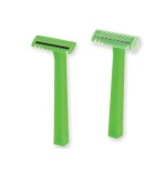 Rasuradora no estéril azul y verde, 1 hoja con peine 100 u.