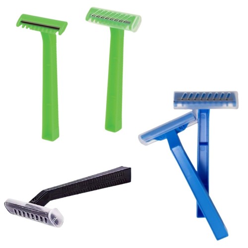 Rasuradora no estéril azul y verde, 1 hoja con peine 100 u.