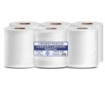 Papel Secamanos Mecha 2C100% Fibra Virgen. 19.5 g/m2 + 19.5 g/m2 -  6 bobinas