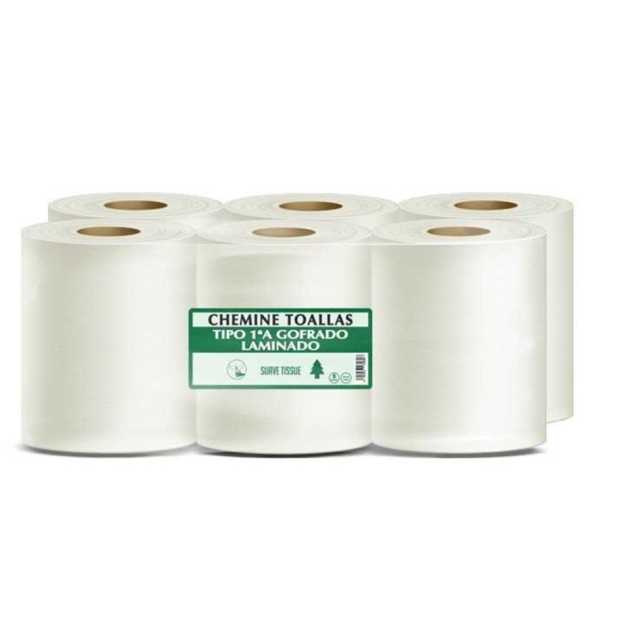 Papel Secamanos Mecha 2C ECO. 21 g/m2 + 21 g/m2  - 6 bobinas