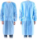 Bata hospitalaria impermeable PP+PE B/10 uds. Azul